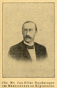 105128 Portret van jhr.mr. Jan Elias Huydecoper van Maarsseveen en Nigtevegt, geboren 1853, lid van de gemeenteraad van ...